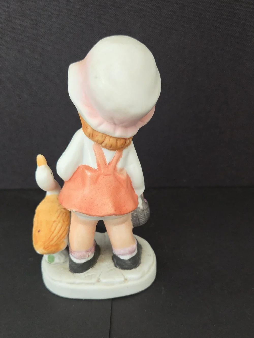 Vintage Porcelain Farm Boy Girl Figurine Set with Geese | 1970s